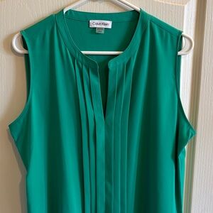 Calvin Klein Green Sleeveless Blouse
